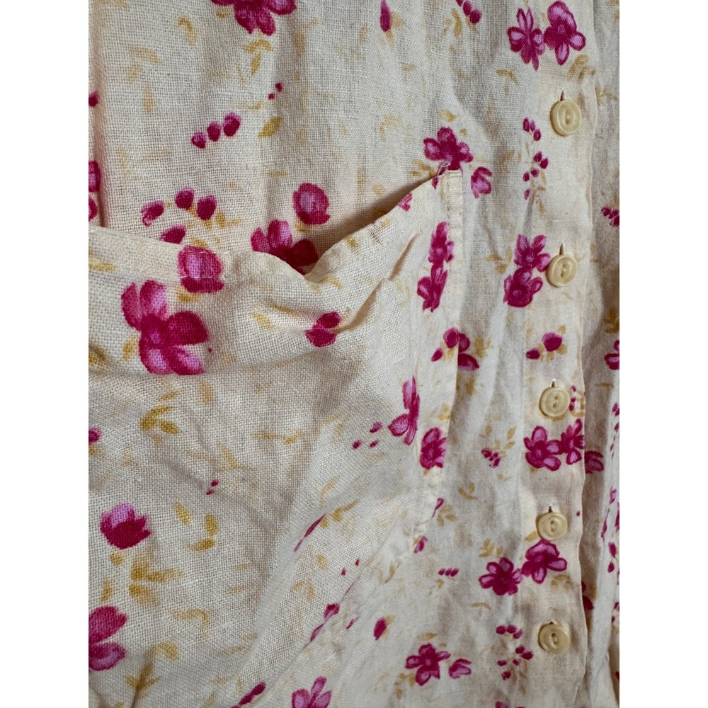 Westbound‎ Womens Floral Linen Button Front Dress W/Pockets Size M - Picture 5 of 7